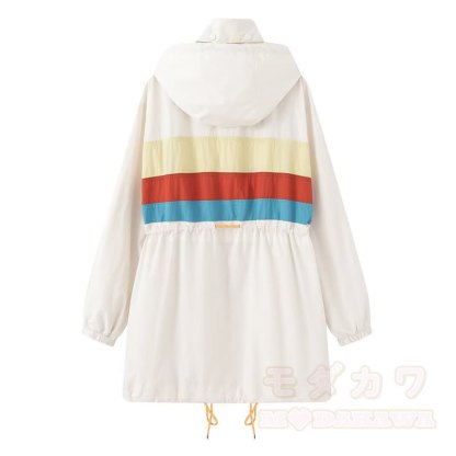 Lässige Windjacke mit Kapuze und Kordelzug in verschiedenen Farben - image 2
