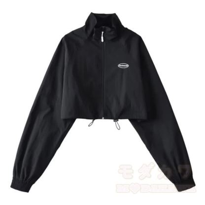 Lässige, kurze Jacke mit Reißverschluss und Stehkragen - Schwarz - L - image 9