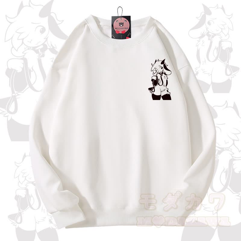 MODAKAWA X zarckets Goat Graphic Unisex Sweatshirt - Weiß A - 3XL - image 3