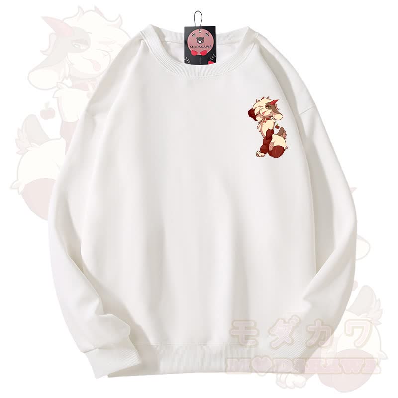 MODAKAWA X zarckets Unisex-Sweatshirt mit niedlichem Schaf-Motiv - Weiß - 3XL - image 3