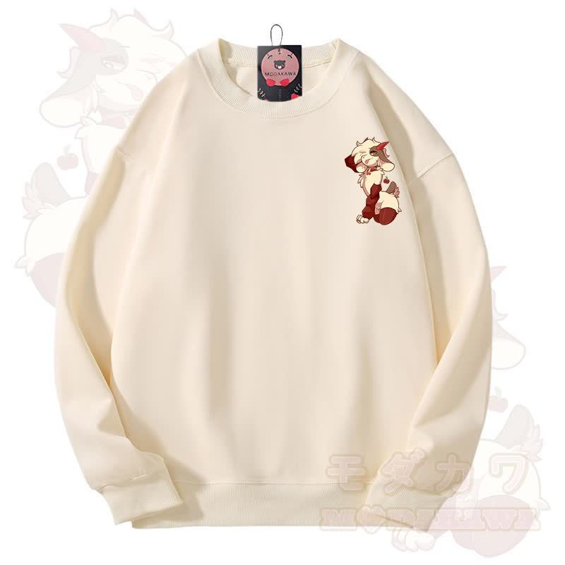 MODAKAWA X zarckets Unisex-Sweatshirt mit niedlichem Schaf-Motiv - Beige - 3XL - image 10