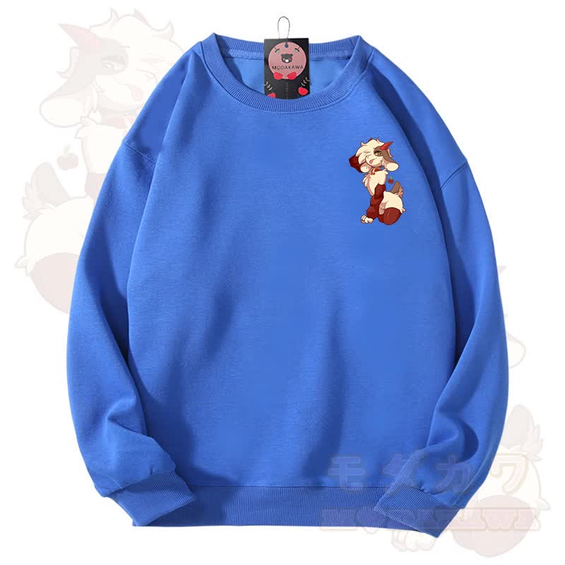 MODAKAWA X zarckets Unisex-Sweatshirt mit niedlichem Schaf-Motiv - Blau - 3XL - image 5
