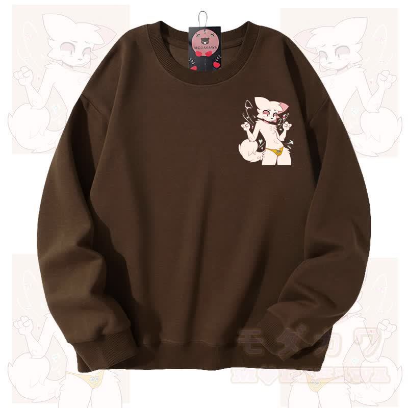 MODAKAWA X zarckets Katzen-Grafik Unisex-Sweatshirt - Braun - 3XL - image 4