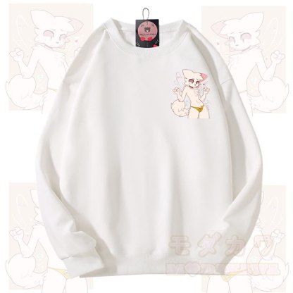 MODAKAWA X zarckets Katzen-Grafik Unisex-Sweatshirt - Weiß - 3XL - image 3