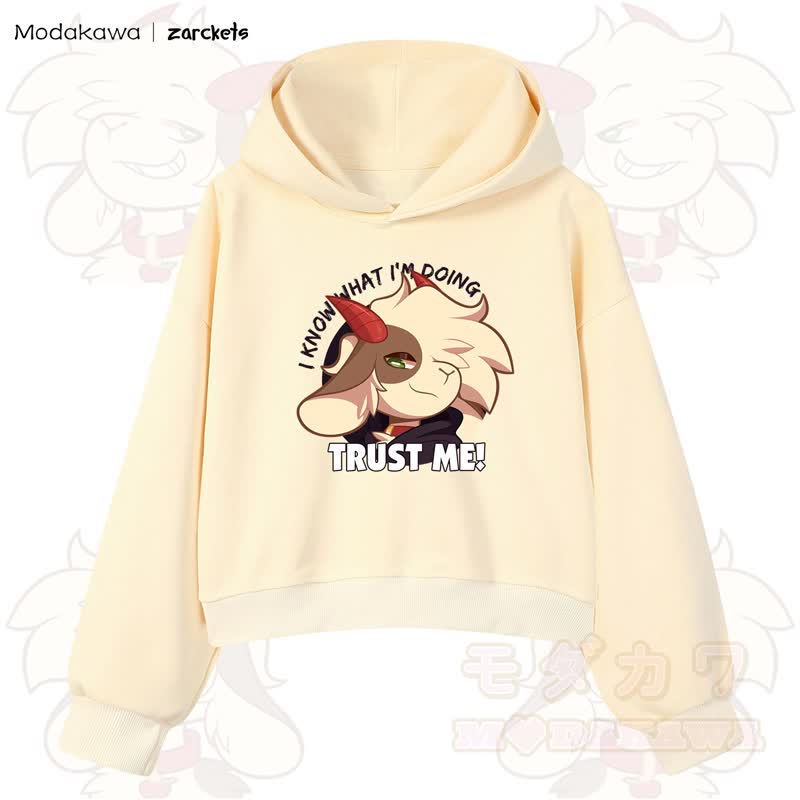 MODAKAWA X zarckets TRUST ME Goat Graphic Cropped Cotton Hoodie - Gelb - 3XL - image 9
