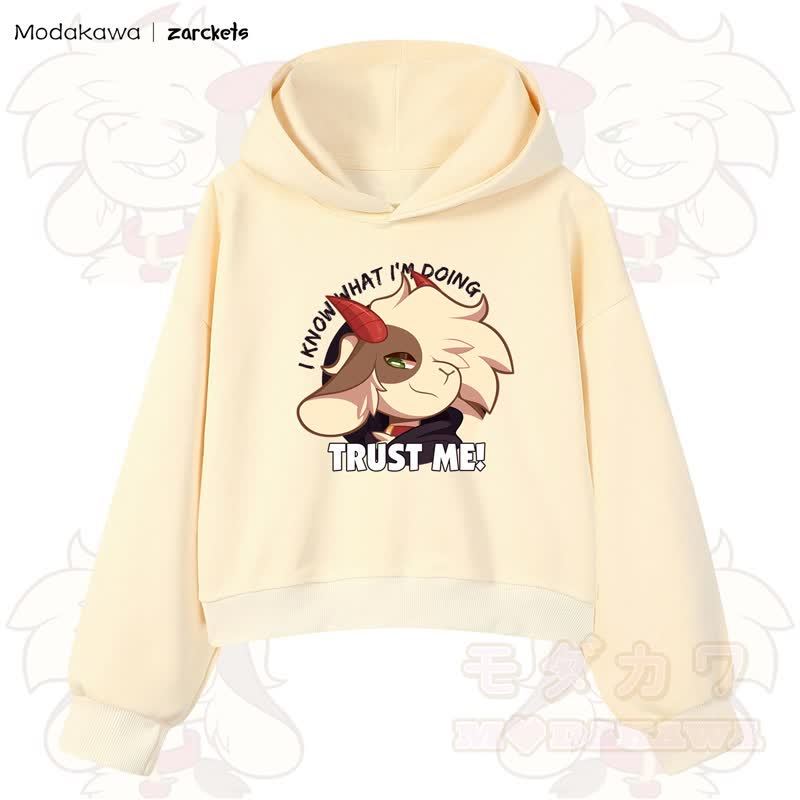 MODAKAWA X zarckets TRUST ME Goat Graphic Cropped Cotton Hoodie - Gelb - 3XL - image 9