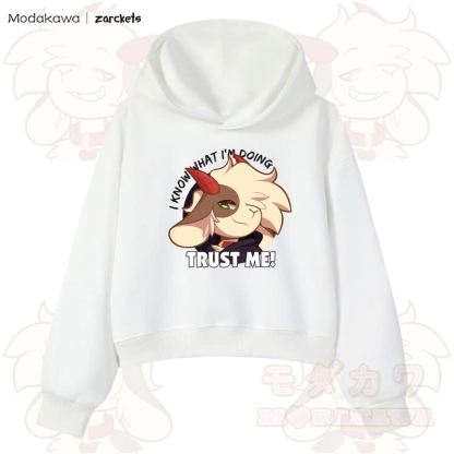 MODAKAWA X zarckets TRUST ME Goat Graphic Cropped Cotton Hoodie - Weiß - 3XL - image 3