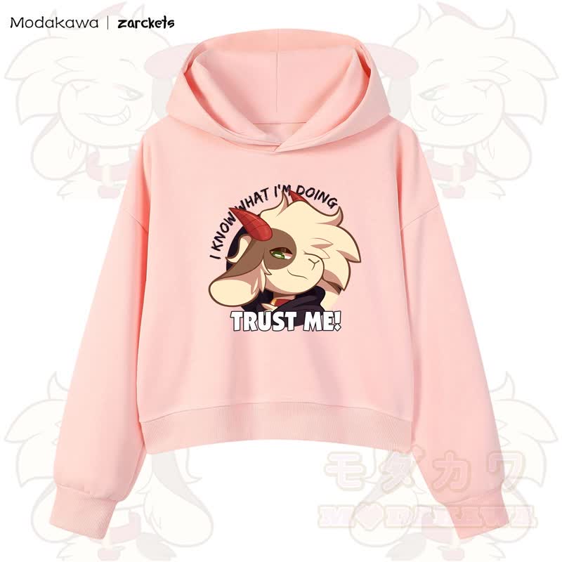 MODAKAWA X zarckets TRUST ME Goat Graphic Cropped Cotton Hoodie - Rosa - 3XL - image 4