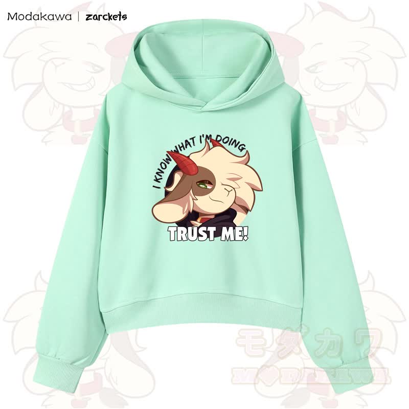 MODAKAWA X zarckets TRUST ME Goat Graphic Cropped Cotton Hoodie - Grün - 3XL - image 2