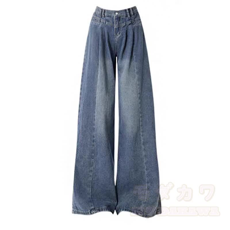 Zweiteiliges Set aus lässigem Retro-Strickcardigan und weit geschnittener Jeans - Hose - 4XL - image 3