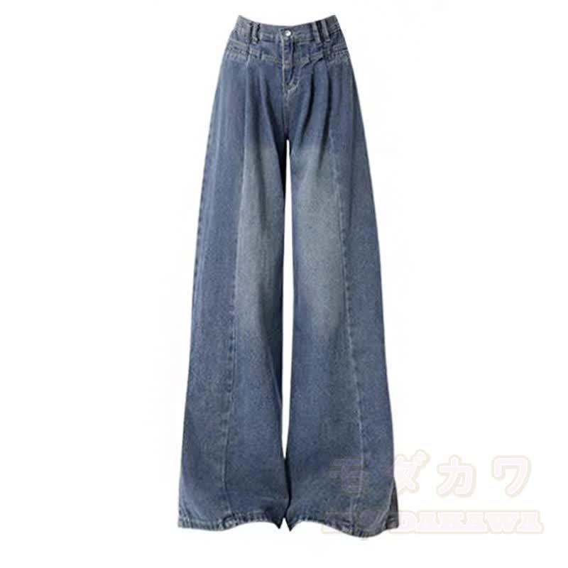 Zweiteiliges Set aus lässigem Retro-Strickcardigan und weit geschnittener Jeans - Hose - 4XL - image 3