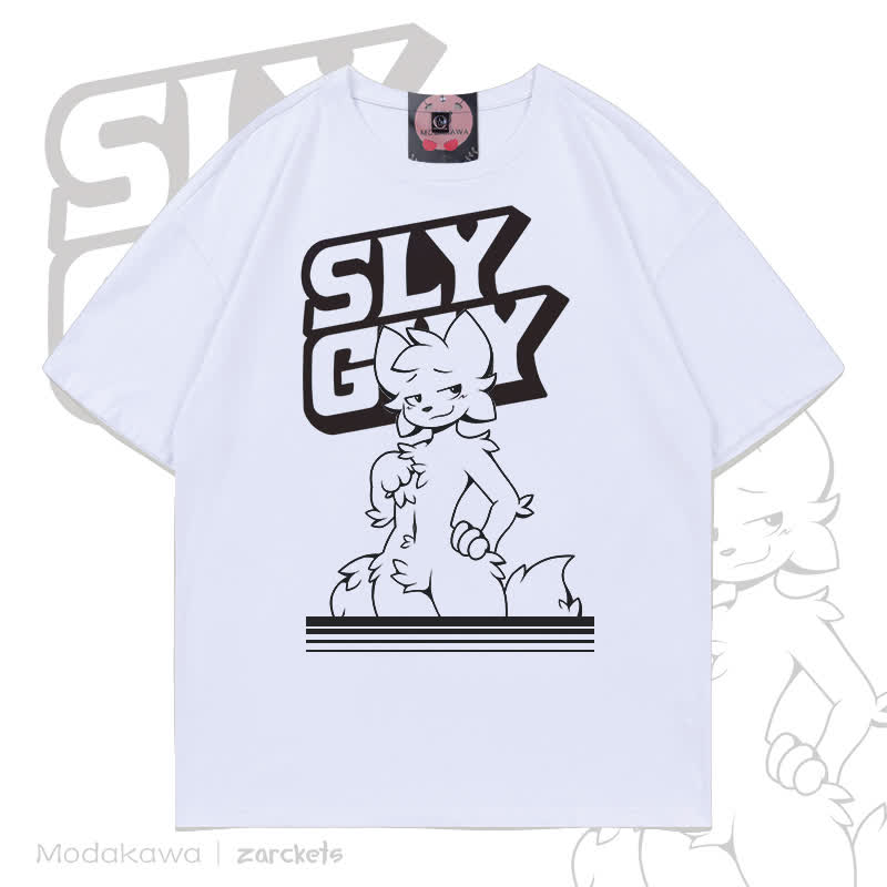 MODAKAWA X zarckets SLY GUY Fuchs-Print T-Shirt - Weiß - 5XL - image 1