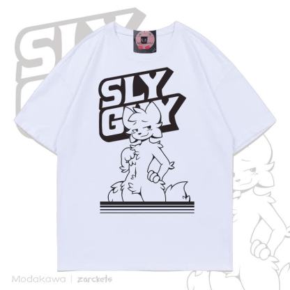 MODAKAWA X zarckets SLY GUY Fuchs-Print T-Shirt - Weiß - 5XL - image 1