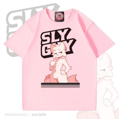 MODAKAWA X zarckets SLY GUY Cartoon Fox Grafik-T-Shirt - Rosa - 5XL - image 4