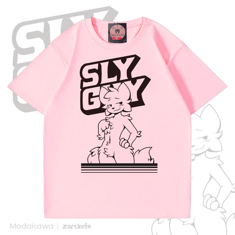 MODAKAWA X zarckets SLY GUY Fuchs-Print T-Shirt - Rosa - 5XL - image 4