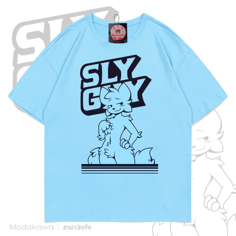 MODAKAWA X zarckets SLY GUY Fuchs-Print T-Shirt - Blau - 5XL - image 5