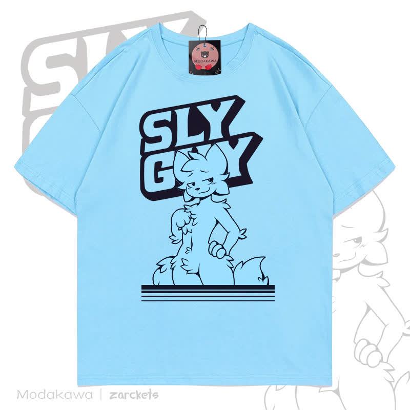 MODAKAWA X zarckets SLY GUY Fuchs-Print T-Shirt - Blau - 5XL - image 5