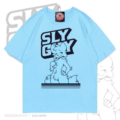 MODAKAWA X zarckets SLY GUY Fuchs-Print T-Shirt - Blau - 5XL - image 5