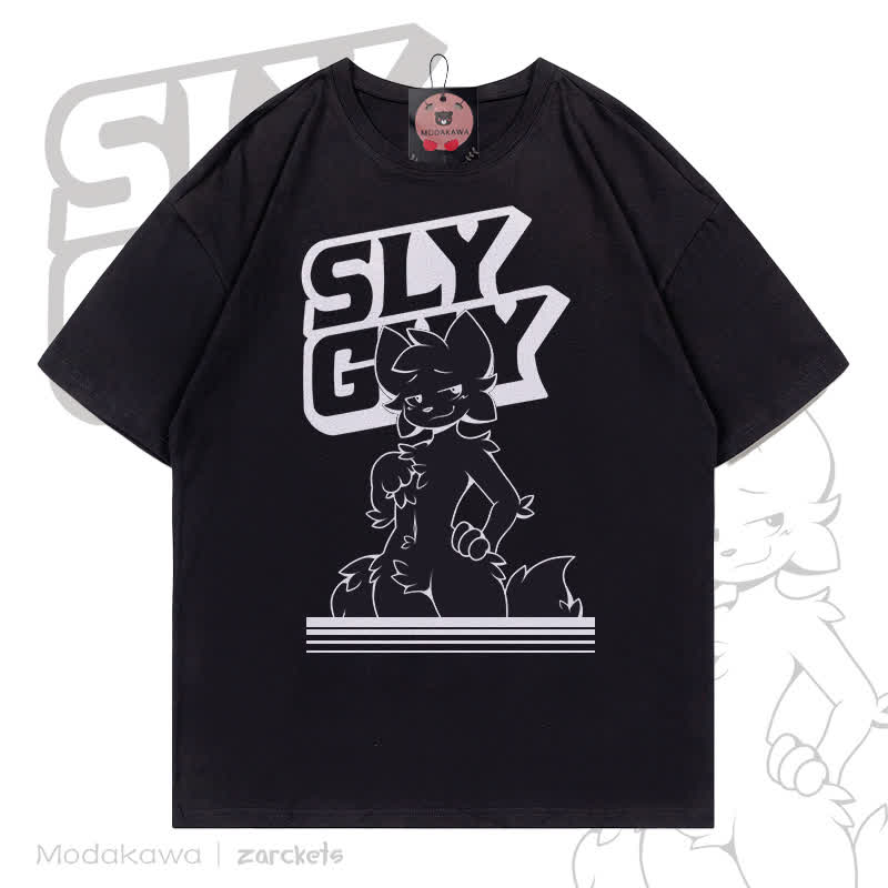 MODAKAWA X zarckets SLY GUY Fuchs-Print T-Shirt - Schwarz - 5XL - image 2