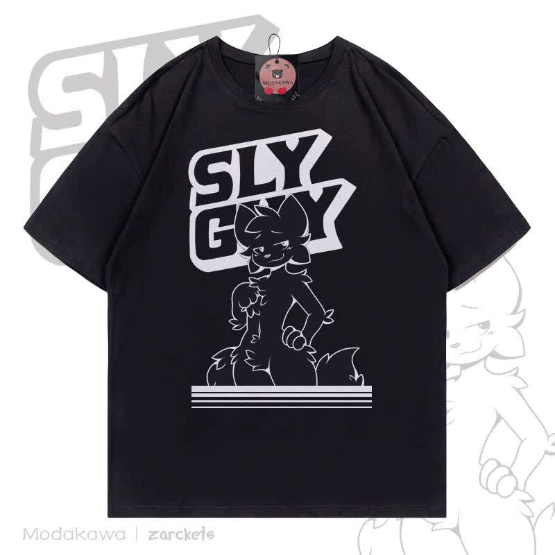 MODAKAWA X zarckets SLY GUY Fuchs-Print T-Shirt - Schwarz - 5XL - image 2