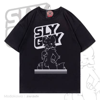 MODAKAWA X zarckets SLY GUY Fuchs-Print T-Shirt - Schwarz - 5XL - image 2