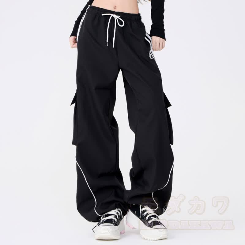 Dreiteiliges Set im Preppy-Stil: Strickweste, Hemd mit Kragen und Patchwork-Cargohose - Hose - XL - image 5