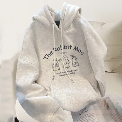 Zweiteiliges Set bestehend aus Hoodie mit Streifenmuster und Cargohose mit weitem Bein und Cargohose mit Cargo-Motiv und Hasenprint - Spitze - 3XL - image 3