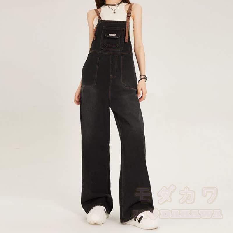 Dreiteiliges Set im Preppy-Stil: Strickcardigan, Hemd und Jeans-Latzhose - Overall - 4XL - image 4