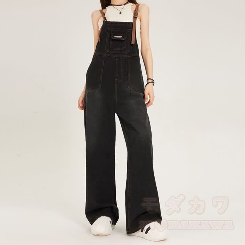 Dreiteiliges Set im Preppy-Stil: Strickcardigan, Hemd und Jeans-Latzhose - Overall - 4XL - image 4