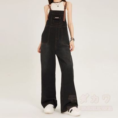 Dreiteiliges Set im Preppy-Stil: Strickcardigan, Hemd und Jeans-Latzhose - Overall - 4XL - image 4