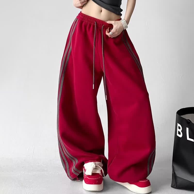 Zweiteiliges Set aus lässigem Tanktop und weit geschnittener Hose - Rote Hose - 3XL - image 3