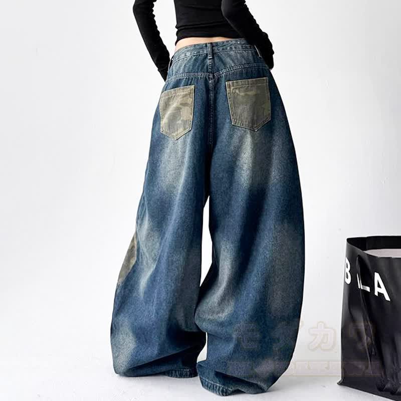 Vintage Camo-Jeans im Unisex-Streetwear-Stil mit lockerem Schlag - image 2
