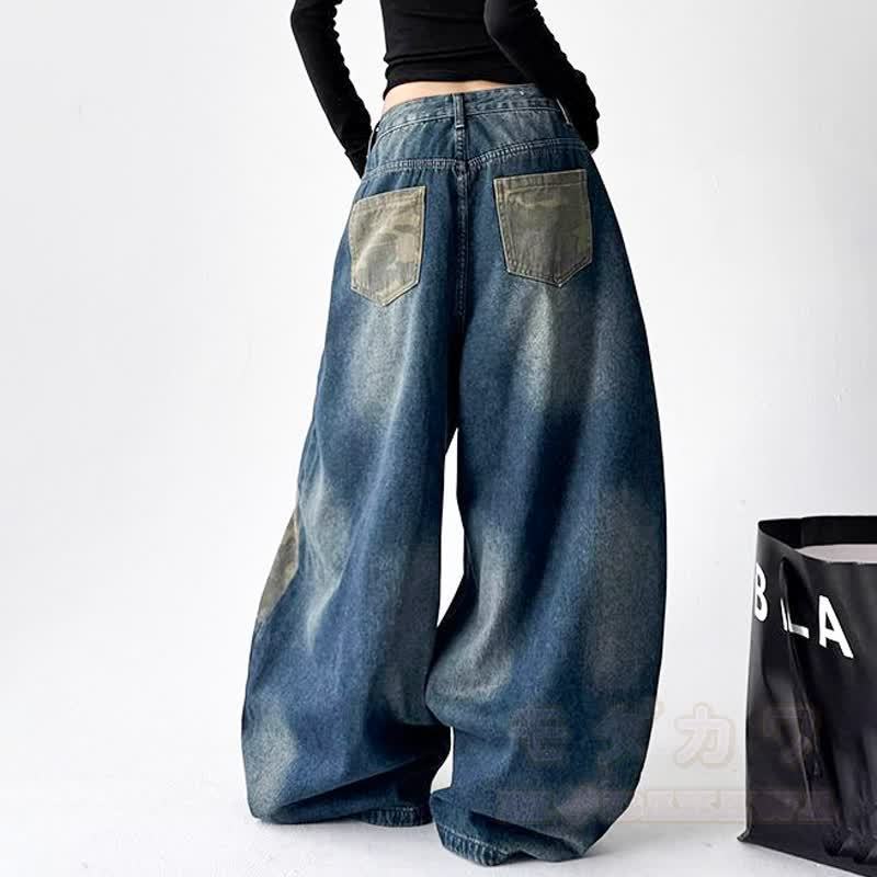 Vintage Camo-Jeans im Unisex-Streetwear-Stil mit lockerem Schlag - image 2