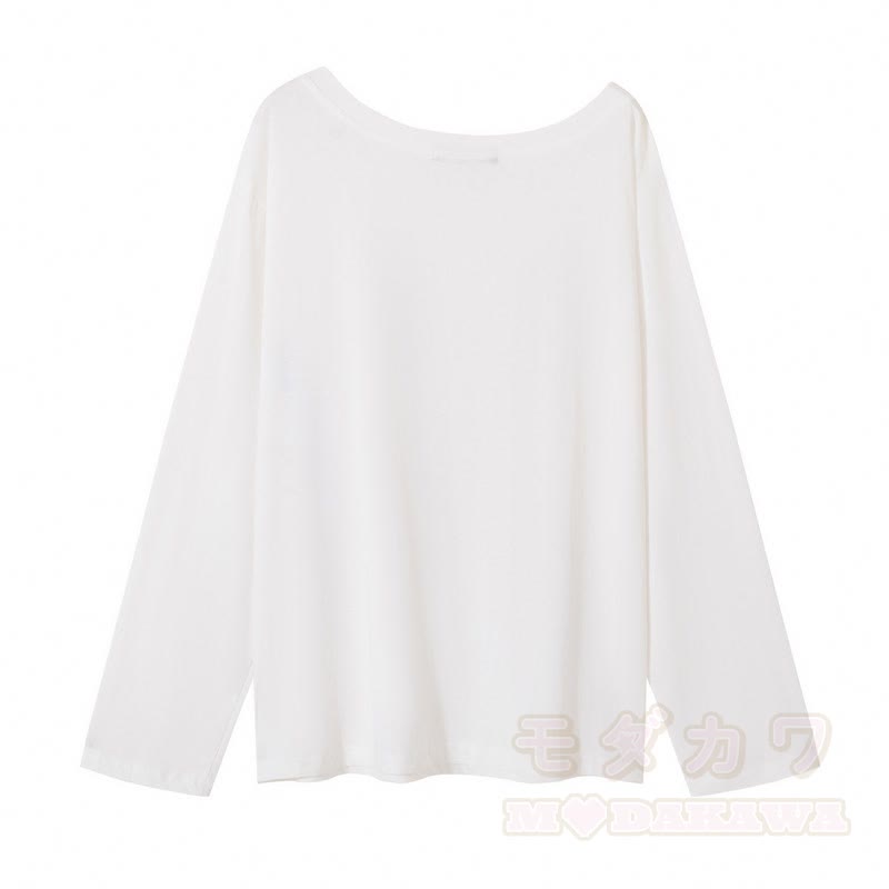 Zweiteiliges Set aus zweiteiligem Oberteil mit Katzenprint, schulterfreiem Off-Shoulder-Top und Cargohose - image 4