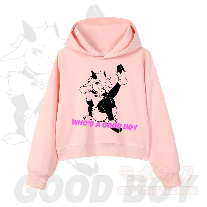 MODAKAWA WHO'S A GOOD BOY Kapuzenpullover mit Ziegenprint - Rosa - 3XL - image 1