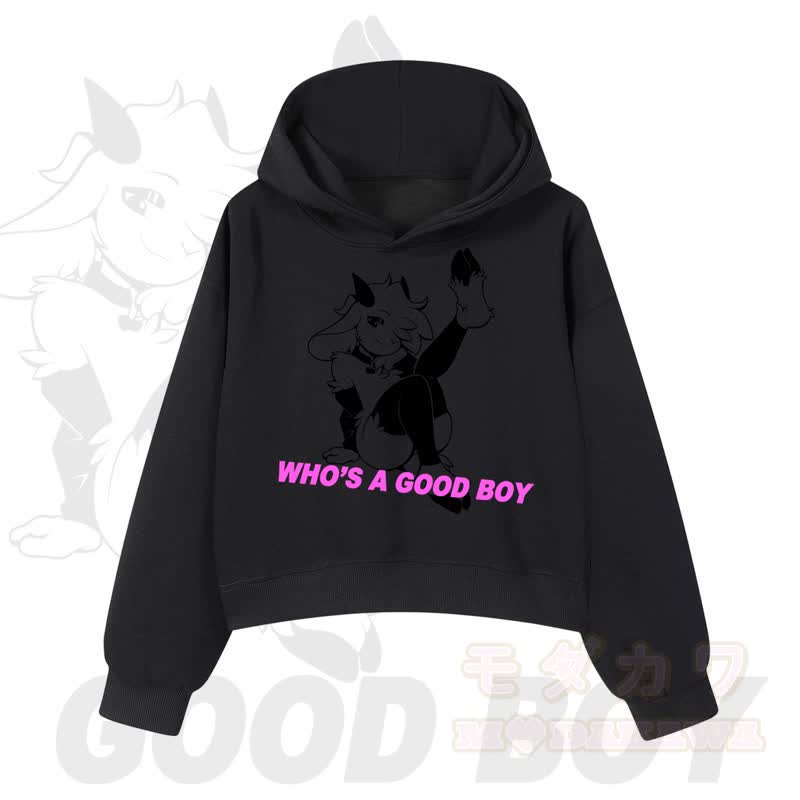 MODAKAWA WHO'S A GOOD BOY Kapuzenpullover mit Ziegenprint - Schwarz - 3XL - image 3