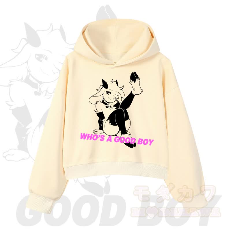 MODAKAWA WHO'S A GOOD BOY Kapuzenpullover mit Ziegenprint - Gelb - 3XL - image 11