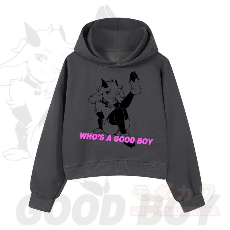 MODAKAWA WHO'S A GOOD BOY Kapuzenpullover mit Ziegenprint - Dunkelgrau - 3XL - image 7