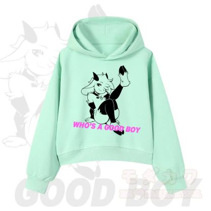 MODAKAWA WHO'S A GOOD BOY Kapuzenpullover mit Ziegenprint - Grün - 3XL - image 2