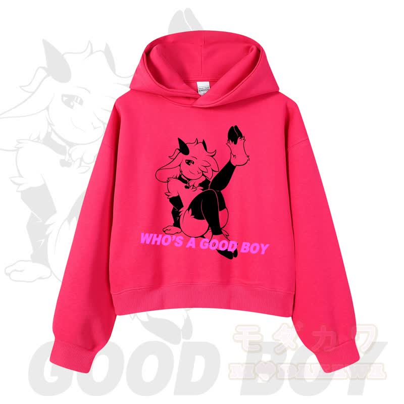 MODAKAWA WHO'S A GOOD BOY Kapuzenpullover mit Ziegenprint - Rose - 3XL - image 6