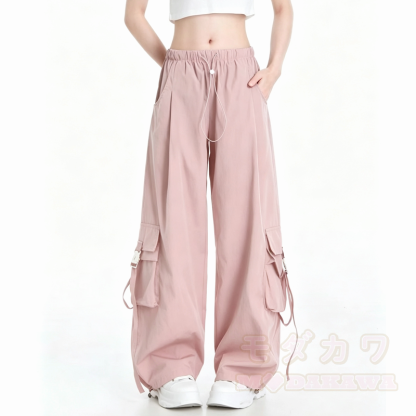 Süßes Strick-Cardigan-Hemd mit Schleife, Cargohose und Krawatte – vierteiliges Set - Hose - 2XL - image 4
