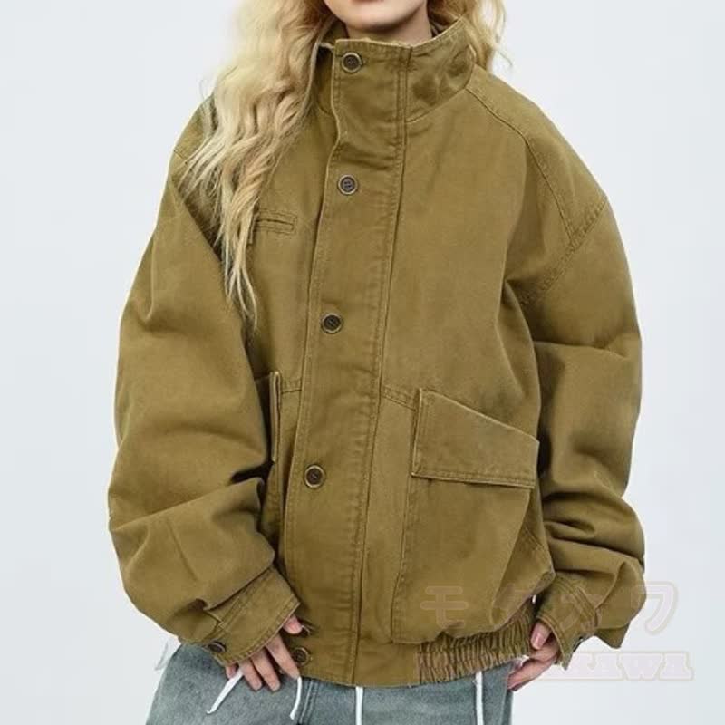 Vintage Stehkragen-Cago-Jacke (locker geschnitten) - image 3