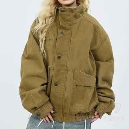 Vintage Stehkragen-Cago-Jacke (locker geschnitten) - image 3