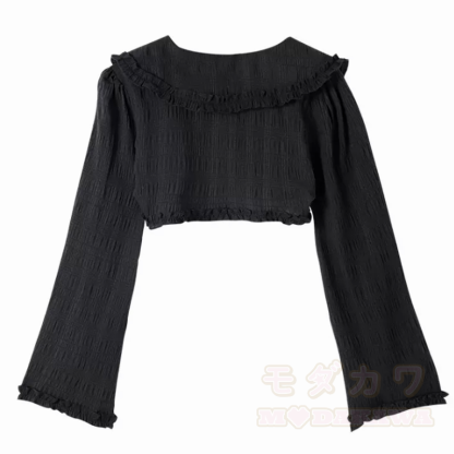 Dreiteiliges Set aus Chiffon-Haltertop und Rock mit langärmeligem Rüschen-Bolero - image 4