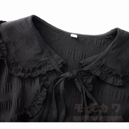Dreiteiliges Set aus Chiffon-Haltertop und Rock mit langärmeligem Rüschen-Bolero - image 5