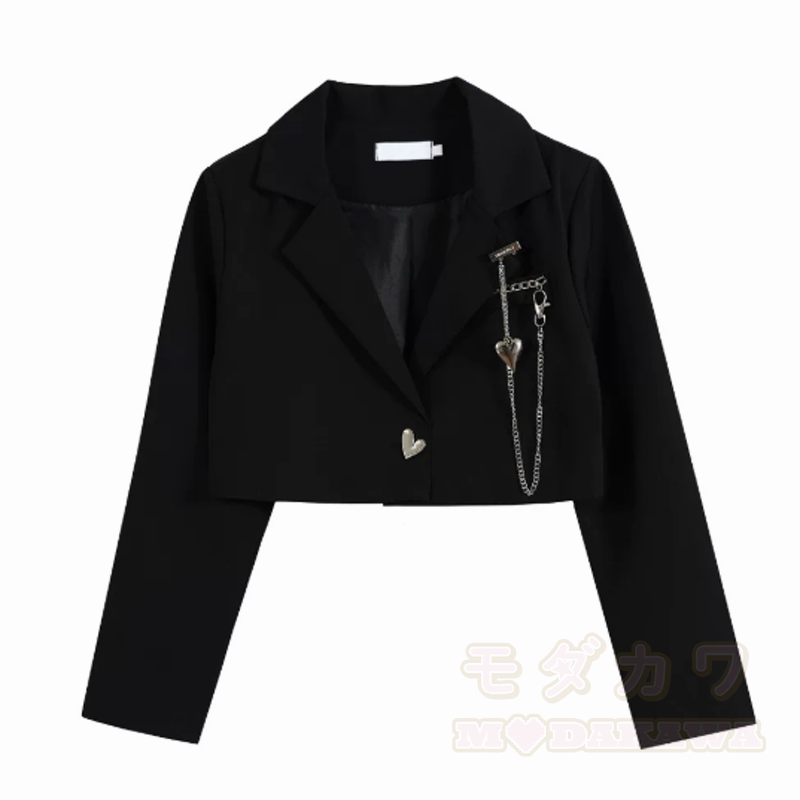 Zweiteiliges Set aus kurzem Gothic-Blazer und kariertem Spitzen-Camikleid - Blazer - XL - image 2