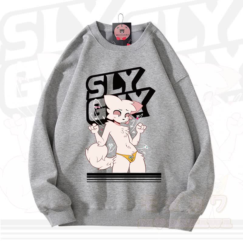 MODAKAWA X zarckets SLY GUY Fuchs Grafik Unisex Sweatshirt - Dunkelgrau - 3XL - image 1