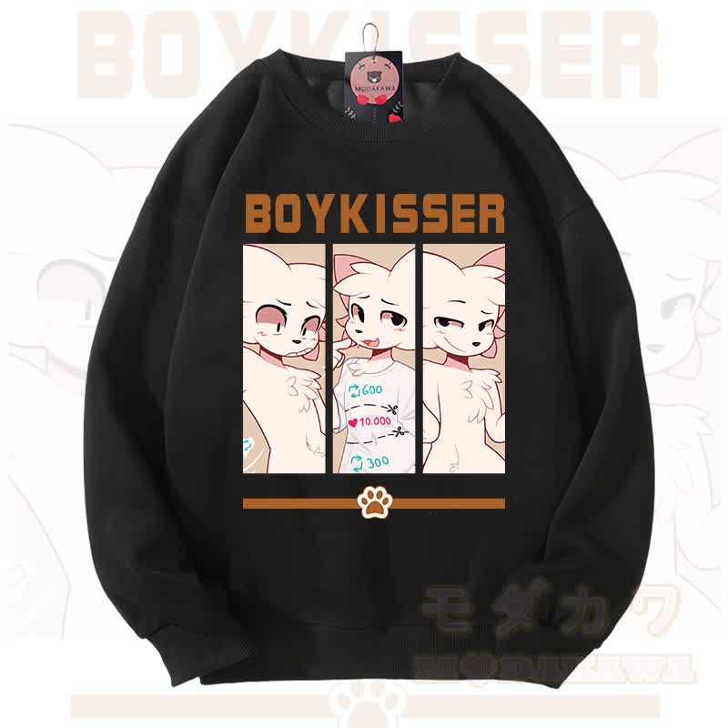 MODAKAWA X zarckets BOYKISSER Fuchs-Grafik Unisex-Sweatshirt - Schwarz - 3XL - image 1