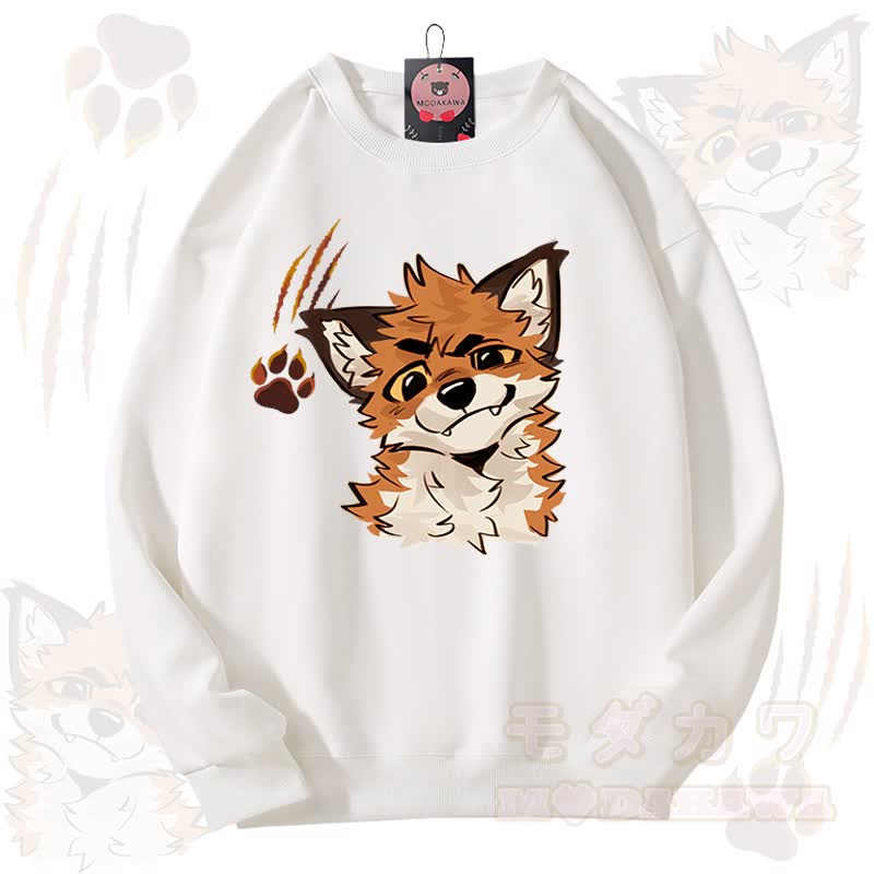 MODAKAWA X atka Fox Graphic Unisex Sweatshirt - Weiß - 3XL - image 4