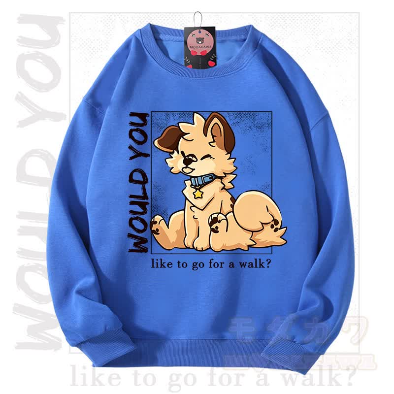 MODAKAWA X Popipeko WOULD YOU Hunde-Grafik Unisex-Sweatshirt - Blau - 3XL - image 13